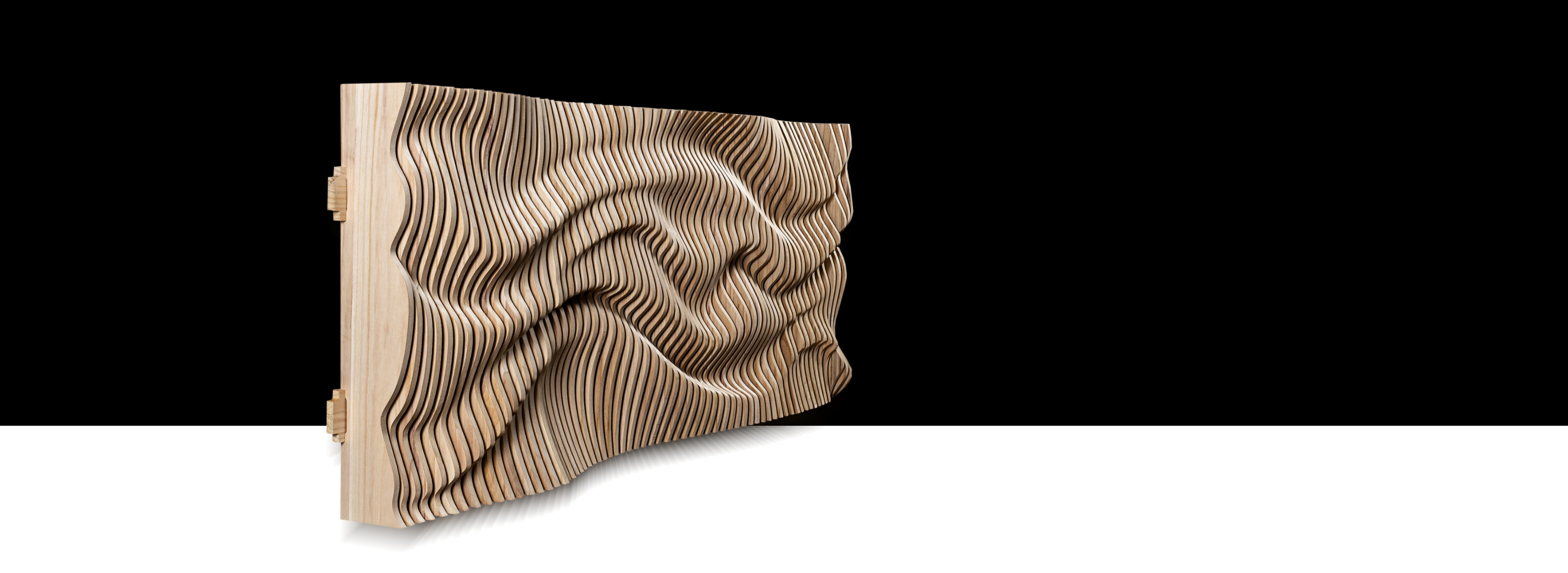 Diffusor 3D Wave, 100,5 cm x 74 cm, Naturbelassen
